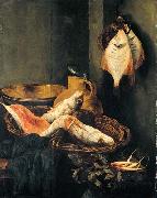 BEYEREN, Abraham van Still-Life with Fish in Basket oil painting